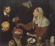 Diego Velazquez Old woman in the eggs roast oil on canvas